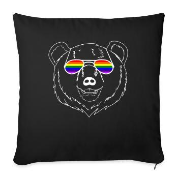 Gay Bear Rainbow LGBTQ Lesbian Gift - Sofa pillowcase 17,3'' x 17,3'' (45 x 45 cm) - black - Front