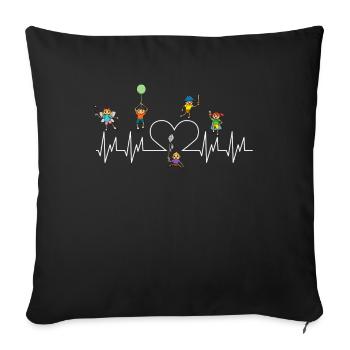 Cadeau de professeur de maternelle - Housse de coussin décorative 45 x 45 cm - noir - Devant