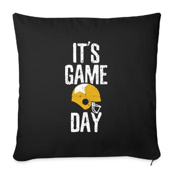 American football - Sofa pillowcase 17,3'' x 17,3'' (45 x 45 cm) - black - Front