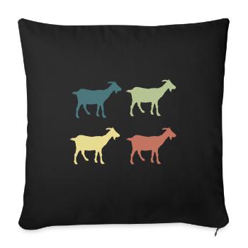 Chèvre rétro - Housse de coussin décorative 45 x 45 cm - noir - Devant