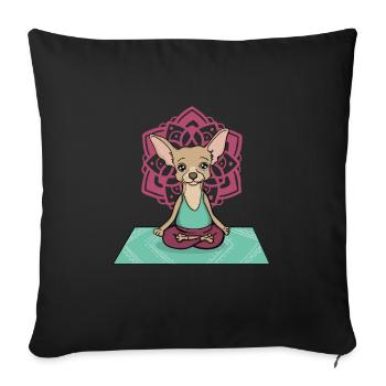 Chihuahua Yoga - Housse de coussin décorative 45 x 45 cm - noir - Devant