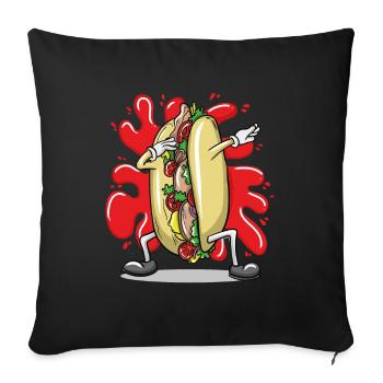 Tampon Sandwich - Housse de coussin décorative 45 x 45 cm - noir - Devant