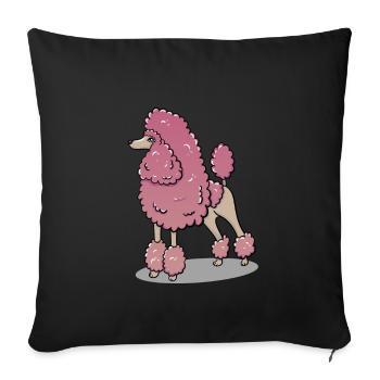 Caniche - Housse de coussin décorative 45 x 45 cm - noir - Devant