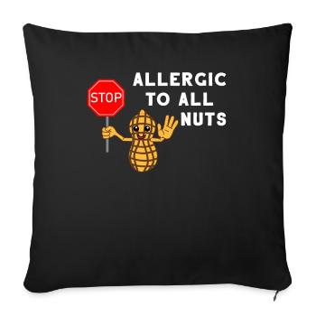 Allergie Allergic Noix Allergic Gift - Housse de coussin décorative 45 x 45 cm - noir - Devant