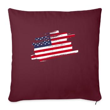 Drapeau américain - Housse de coussin décorative 45 x 45 cm - bordeaux - Devant