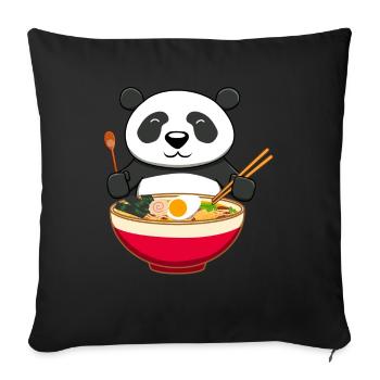 Panda Bear Ramen Kawaii Noodles Japan Gift - Sofa pillowcase 17,3'' x 17,3'' (45 x 45 cm) - black - Front
