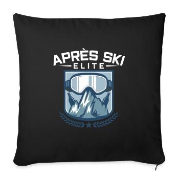 Apres Ski Elite Ski Vacation Team Sports Ski - Sofa pillowcase 17,3'' x 17,3'' (45 x 45 cm) - black - Front