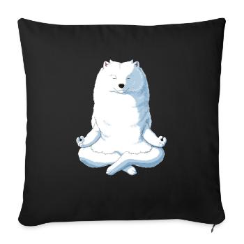 Yoga Samojede chien - Housse de coussin décorative 45 x 45 cm - noir - Devant