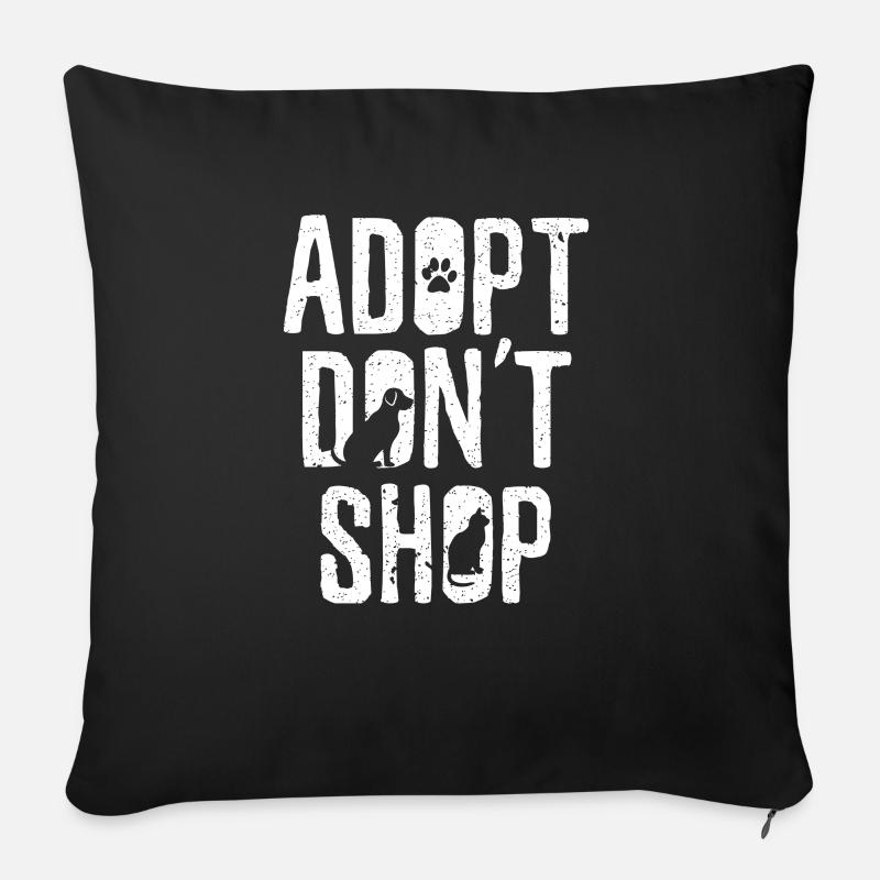 Tier Tierkind Tierisch Adoption Tierheim Geschenk - Sofakissenbezug 45 x 45 cm - Schwarz