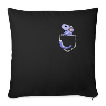 Rongeur paresseux rat chinchilla chinchillin rat - Housse de coussin décorative 45 x 45 cm - noir - Devant