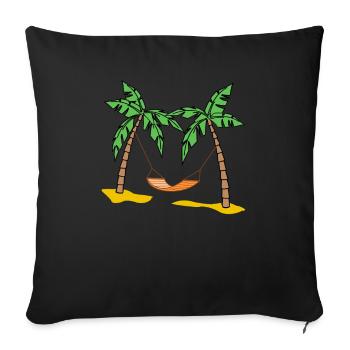Palm trees sun beach vacation summer gift - Sofa pillowcase 17,3'' x 17,3'' (45 x 45 cm) - black - Front