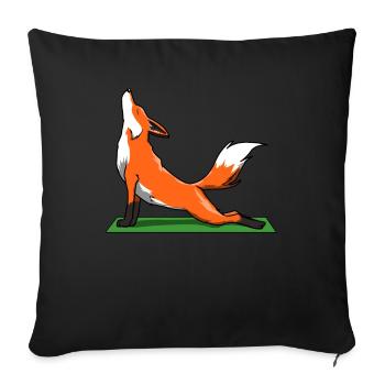Yoga Fuchs Fuchsyoga Meditation Füchse Namaste - Sofakissenbezug 45 x 45 cm - Schwarz - Vorne