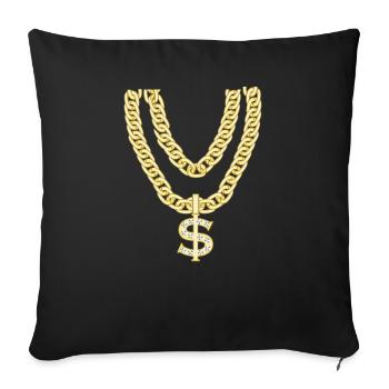 Gangster Chain Gear Gold Ghetto Dollar Gift - Sofa pillowcase 17,3'' x 17,3'' (45 x 45 cm) - black - Front