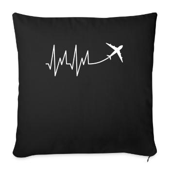 Pilot plane aviator flying aviation gift - Sofa pillowcase 17,3'' x 17,3'' (45 x 45 cm) - black - Front