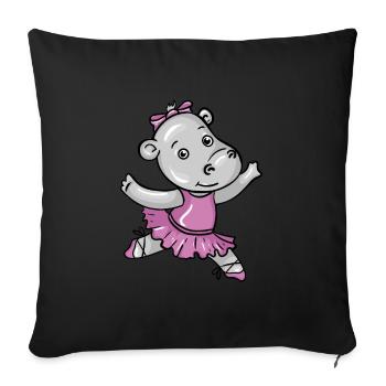 Ballerine Hippo Merch - Housse de coussin décorative 45 x 45 cm - noir - Devant