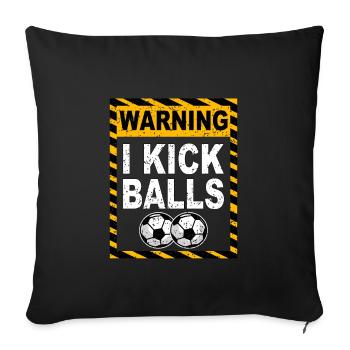 footballeur - Housse de coussin décorative 45 x 45 cm - noir - Devant