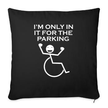 Wheelchair Handicap Disabled Disability Gift - Sofa pillowcase 17,3'' x 17,3'' (45 x 45 cm) - black - Front
