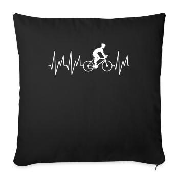Bicycle Cycling Heartbeat Cycling Cycling - Sofa pillowcase 17,3'' x 17,3'' (45 x 45 cm) - black - Front