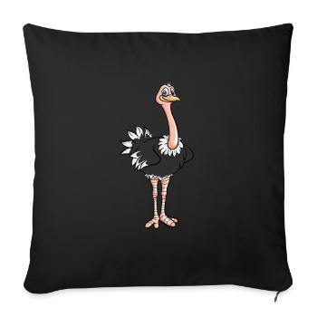Autruche - Housse de coussin décorative 45 x 45 cm - noir - Devant