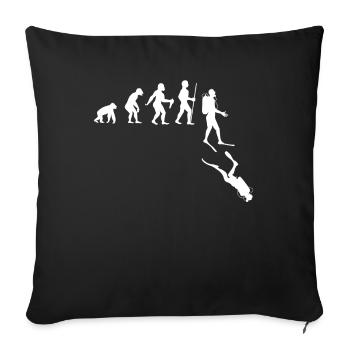 Diving scuba ocean snorkeling diver gift - Sofa pillowcase 17,3'' x 17,3'' (45 x 45 cm) - black - Front