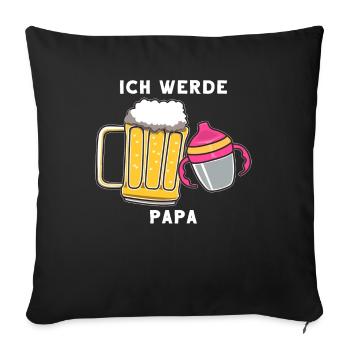 Expecting father dad pregnancy gift - Sofa pillowcase 17,3'' x 17,3'' (45 x 45 cm) - black - Front