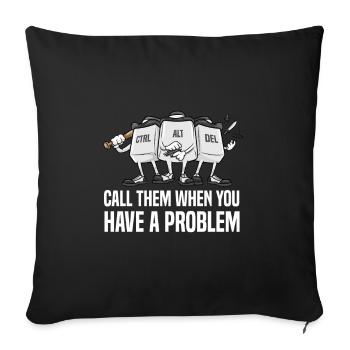 CTRL ALT DEL Nerd Geek - Housse de coussin décorative 45 x 45 cm - noir - Devant