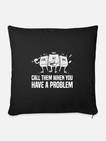 CTRL ALT DEL Nerd Geek - Sofakissenbezug 45 x 45 cm - Schwarz