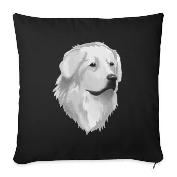 Great Pyrenees Dog - Sofa pillowcase 17,3'' x 17,3'' (45 x 45 cm) - black - Front