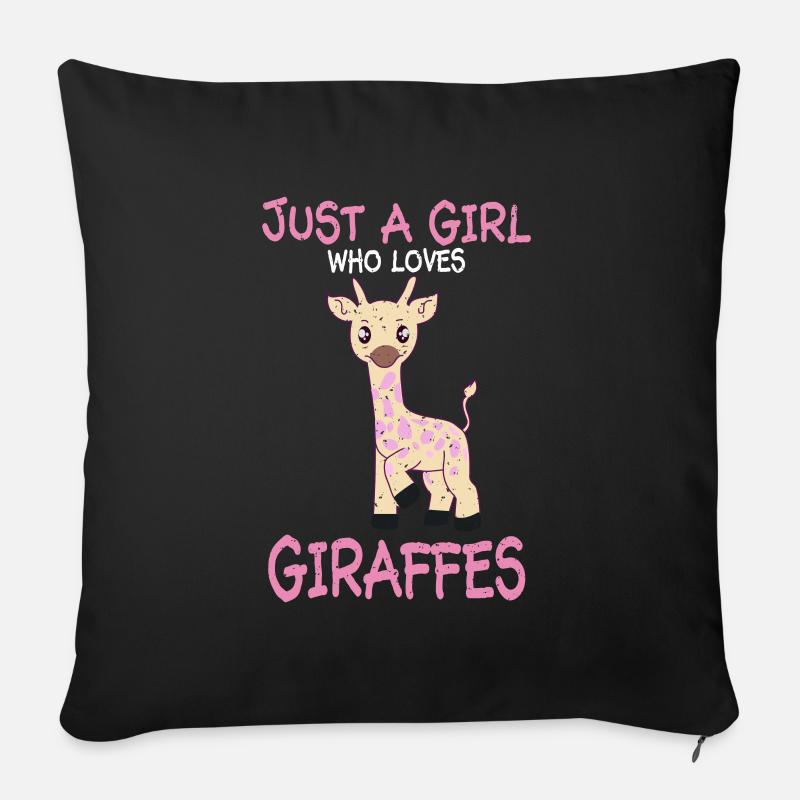 Giraffe - Sofakissenbezug 45 x 45 cm - Schwarz