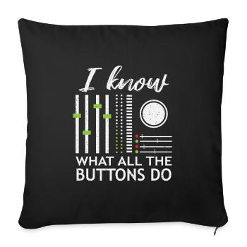 DJ - Sofa pillowcase 17,3'' x 17,3'' (45 x 45 cm) - black - Front
