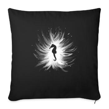 Sea horse - Sofa pillowcase 17,3'' x 17,3'' (45 x 45 cm) - black - Front