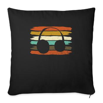 DJ - Sofa pillowcase 17,3'' x 17,3'' (45 x 45 cm) - black - Front