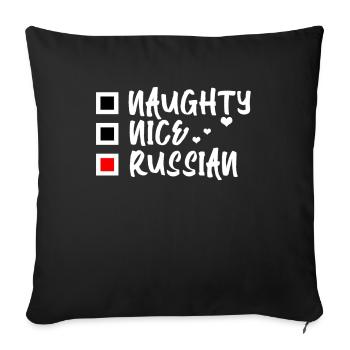 Russie - Housse de coussin décorative 45 x 45 cm - noir - Devant