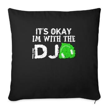 DJ - Sofa pillowcase 17,3'' x 17,3'' (45 x 45 cm) - black - Front