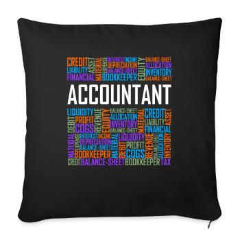 Accountant Words - Sofa pillowcase 17,3'' x 17,3'' (45 x 45 cm) - black - Front
