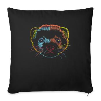 Ferret - Sofa pillowcase 17,3'' x 17,3'' (45 x 45 cm) - black - Front
