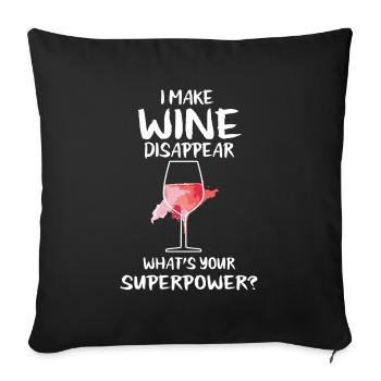 les amateurs de vin - Housse de coussin décorative 45 x 45 cm - noir - Devant