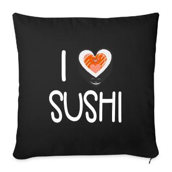 sushi - Sofa pillowcase 17,3'' x 17,3'' (45 x 45 cm) - black - Front