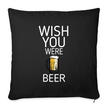 Bière jardin bière bouteille bière bière tente chope de bière - Housse de coussin décorative 45 x 45 cm - noir - Devant