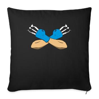 Dentist teeth tooth dentistry assistant gift - Sofa pillowcase 17,3'' x 17,3'' (45 x 45 cm) - black - Front