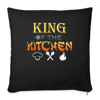 Chef Chef Chef Cuisine cadeau de cuisine - Housse de coussin décorative 45 x 45 cm - noir - Devant