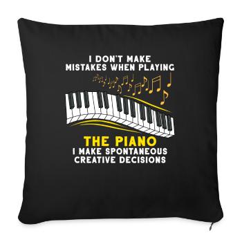 Instrument de musique piano clavier musicien cadeau - Housse de coussin décorative 45 x 45 cm - noir - Devant