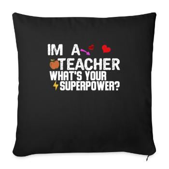 teaching - Sofa pillowcase 17,3'' x 17,3'' (45 x 45 cm) - black - Front