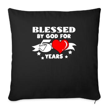 50th birthday - Sofa pillowcase 17,3'' x 17,3'' (45 x 45 cm) - black - Front