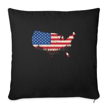Amérique - Housse de coussin décorative 45 x 45 cm - noir - Devant