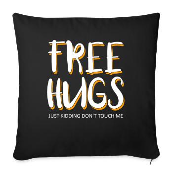 Câlins Saint Valentin Free Hug câlins - Housse de coussin décorative 45 x 45 cm - noir - Devant