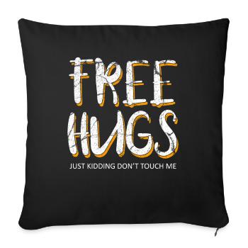 Câlin - Housse de coussin décorative 45 x 45 cm - noir - Devant