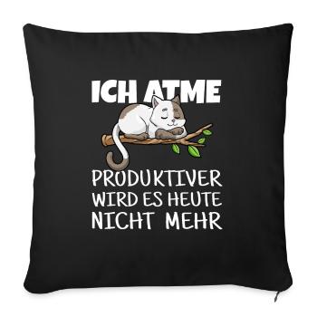 Katze Relaxen Chillen Pause Schlafen - Sofakissenbezug 45 x 45 cm - Schwarz - Vorne