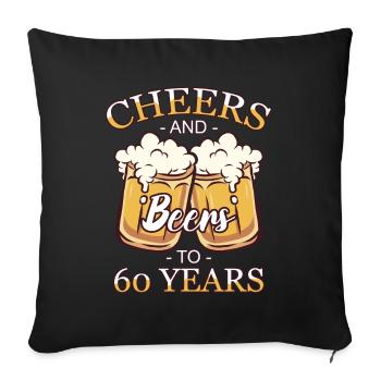 60th birthday - Sofa pillowcase 17,3'' x 17,3'' (45 x 45 cm) - black - Front