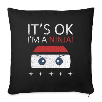 Ninja - Housse de coussin décorative 45 x 45 cm - noir - Devant